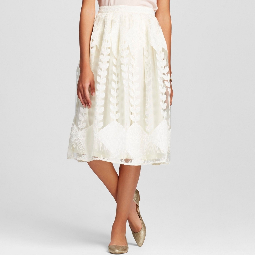 Skirt with Lace Overlay